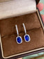 14K GOLD 2.43 CTW NATURAL SAPPHIRE & DIAMOND EARRINGS