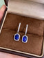 14K GOLD 2.43 CTW NATURAL SAPPHIRE & DIAMOND EARRINGS