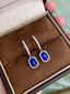 14K GOLD 2.43 CTW NATURAL SAPPHIRE & DIAMOND EARRINGS