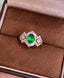 14K GOLD 0.83 CTW NATURAL EMERALD & DIAMOND RING