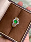 14K GOLD 0.83 CTW NATURAL EMERALD & DIAMOND RING