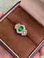 14K GOLD 0.83 CTW NATURAL EMERALD & DIAMOND RING