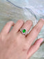 14K GOLD 0.83 CTW NATURAL EMERALD & DIAMOND RING