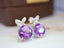 14K GOLD 3.64 CTW NATURAL AMETHYST & DIAMOND EARRINGS