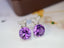 14K GOLD 3.64 CTW NATURAL AMETHYST & DIAMOND EARRINGS