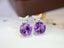 14K GOLD 3.64 CTW NATURAL AMETHYST & DIAMOND EARRINGS