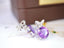 14K GOLD 3.64 CTW NATURAL AMETHYST & DIAMOND EARRINGS