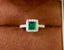 14K GOLD 1.30 CTW VIVID GREEN NATURAL EMERALD & DIAMOND RING