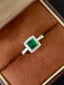 14K GOLD 1.30 CTW VIVID GREEN NATURAL EMERALD & DIAMOND RING