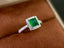 14K GOLD 1.30 CTW VIVID GREEN NATURAL EMERALD & DIAMOND RING