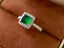 14K GOLD 1.30 CTW VIVID GREEN NATURAL EMERALD & DIAMOND RING