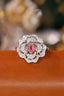 14K GOLD 0.65 CTW NATURAL PINK DIAMOND & DIAMOND RING