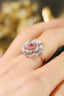 14K GOLD 0.65 CTW NATURAL PINK DIAMOND & DIAMOND RING