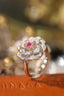 14K GOLD 0.65 CTW NATURAL PINK DIAMOND & DIAMOND RING