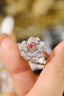 14K GOLD 0.65 CTW NATURAL PINK DIAMOND & DIAMOND RING