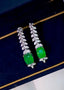 14K GOLD 7.01 CTW NATURAL EMERALD & DIAMOND EARRINGS