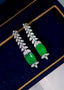 14K GOLD 7.01 CTW NATURAL EMERALD & DIAMOND EARRINGS