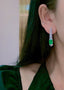 14K GOLD 7.01 CTW NATURAL EMERALD & DIAMOND EARRINGS