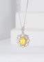 14K GOLD 1.78 CTW NATURAL YELLOW DIAMOND & DIAMOND NECKLACE