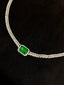 14K GOLD 4.38 CTW VIVID GREEN NATURAL EMERALD & DIAMOND NECKLACE