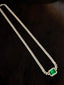 14K GOLD 4.38 CTW VIVID GREEN NATURAL EMERALD & DIAMOND NECKLACE