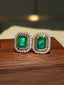 14K GOLD 4.05 CTW NATURAL EMERALD & DIAMOND EARRINGS