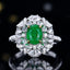 14K GOLD 2.21 CTW VIVID GREEN NATURAL EMERALD & DIAMOND RING/PENDANT