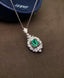 14K GOLD 1.40 CT VIVID GREEN NATURAL EMERALD & DIAMOND PENDANT