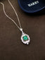 14K GOLD 1.40 CT VIVID GREEN NATURAL EMERALD & DIAMOND PENDANT