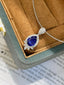 14K GOLD 1.72 CTW NATURAL SAPPHIRE & DIAMOND PENDANT