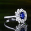 14K GOLD 0.84 CT NATURAL SAPPHIRE & SAPPHIRE RING