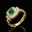 14K GOLD 1.61 CTW VIVID GREEN NATURAL EMERALD & DIAMOND RING