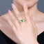 14K GOLD 1.61 CTW VIVID GREEN NATURAL EMERALD & DIAMOND RING