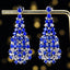 14K GOLD 7.60 CTW NATURAL SAPPHIRE & DIAMOND EARRINGS