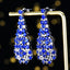 14K GOLD 7.60 CTW NATURAL SAPPHIRE & DIAMOND EARRINGS