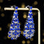 14K GOLD 7.60 CTW NATURAL SAPPHIRE & DIAMOND EARRINGS