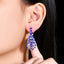 14K GOLD 7.60 CTW NATURAL SAPPHIRE & DIAMOND EARRINGS