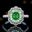 14K GOLD 0.89 CTW NATURAL EMERALD & DIAMOND RING/PENDANT