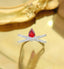 14K GOLD 0.66 CTW VIVID RED NATURAL RUBY & DIAMOND RING