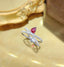 14K GOLD 0.66 CTW VIVID RED NATURAL RUBY & DIAMOND RING