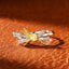 14K GOLD 0.51 CTW NATURAL YELLOW DIAMOND & DIAMOND RING