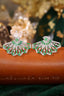 14K GOLD 1.30 CTW VIVID GREEN NATURAL EMERALD & DIAMOND EARRINGS