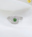 14K GOLD 0.72 CTW NATURAL GREEN DIAMOND & DIAMOND RING