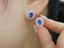 14K GOLD 1.63 CTW NATURAL SAPPHIRE & DIAMOND EARRINGS