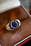 14K GOLD 3.09 CTW NATURAL SAPPHIRE & SAPPHIRE RING