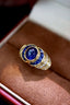 14K GOLD 3.09 CTW NATURAL SAPPHIRE & SAPPHIRE RING