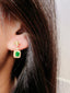 14K GOLD 0.95 CTW VIVID GREEN NATURAL EMERALD & DIAMOND EARRINGS