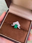 14K GOLD 1.92 CTW VIVID GREEN NATURAL EMERALD & DIAMOND RING