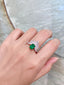 14K GOLD 1.92 CTW VIVID GREEN NATURAL EMERALD & DIAMOND RING