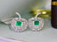 14K GOLD 4.50 CTW VIVID GREEN NATURAL EMERALD & DIAMOND EARRINGS